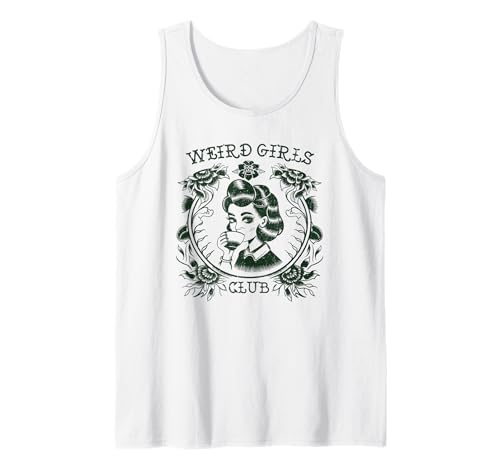 Weird Girls Club Retro Gótico Floral Alt Girl Camiseta sin Mangas