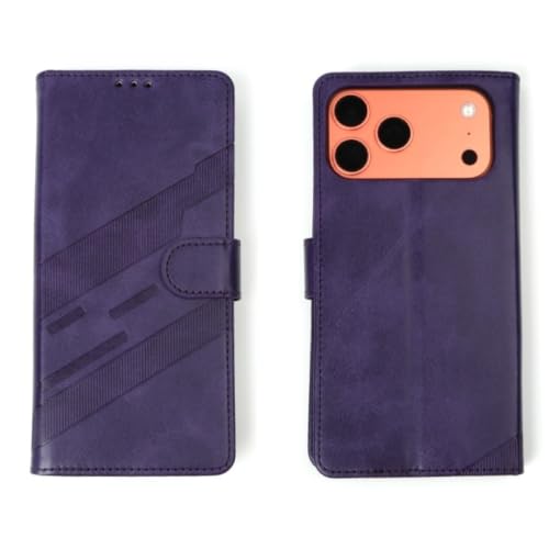 Étui iPhone 12 Pro violet avec clapet aimanté et fentes pour cartes