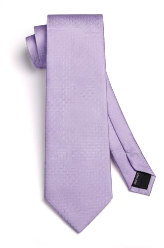 Image of HISDERN Ties for Men Solid Houndstooth Neckties Handkerchief Formal Business Tie & Pocket Square Set Wedding Party