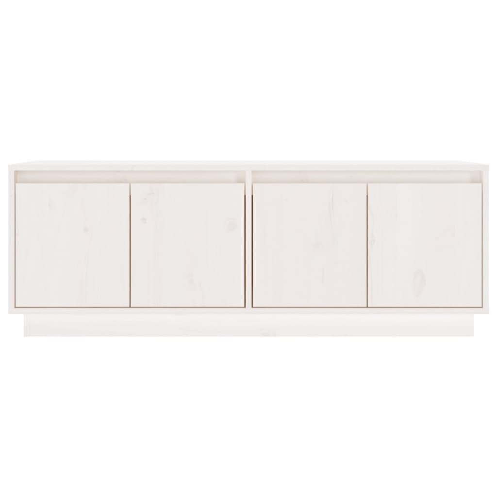 Meuble TV Armoire Basse Centre De Divertissement 110x34x40 Cm - Bois De Pin Massif