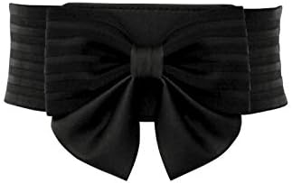 YALEMEI Women Cute Bow Wide Elastic Waist Belt - Adorable Dress Accessory (XL)