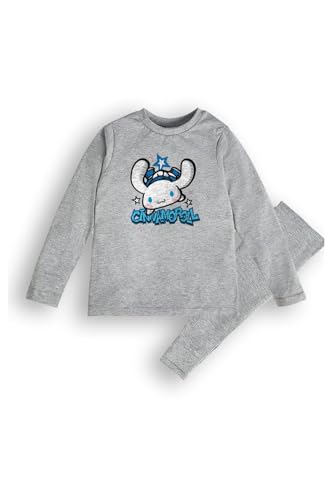 Brand Threads Cinnamoroll Girls Pyjamas Grey | Official Sanrio Cotton Nightwear | Soft Long Sleeve Top & Full-Length Bottoms | Ages 1–12 Years | Cosy, Warm Pyjama Set