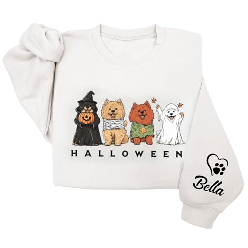Custom Dogs Halloween Sweater, Halloweens Ghost Dog Sweatshirt, Halloween Sweatshirt, Ghost Dog Shirt, Pet Gifts