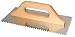 KOTARBAU® Cuchilla dentada (acero inoxidable, 280 x 130 mm, 4 x 4 mm, mango de madera)