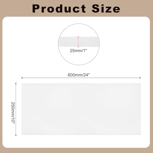 Image of MECCANIXITY HDPE Plastic Sheet 1 inch Thick, 10 inch x 24 inch High Density Polyethylene Plastic Blocks, HDPE Cutting Board for DIY, Home Floor Improvement, White