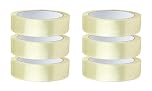 6 Rolls Sticky Cellotape 24mm x 40m – Transparent Packaging Tape for Parcels, Gifts, School, Office Strong Clear Packing - General Purpose Sellotape for Sticky Sealing, Crafts, Dispensers.