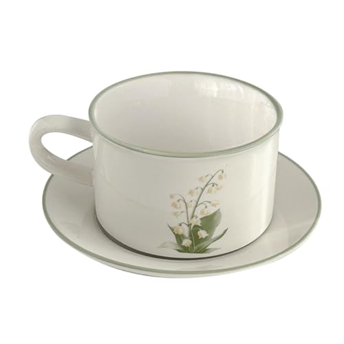 iplusmile 1 Juego Taza De Café Lirio De Los Valles. Té Tazas De Café Maquina De Cafe Reutilizable Fabricante Taza Tazas Decorativas Cerámica