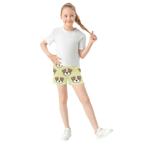 Girls Shorts Cute Bulldog Puppy Comfy Athletic Kids Summer Pajama Sleepwear Youth Animal Patterned Shorts, X-Small2
