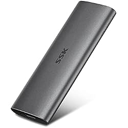 SSK Externo SSD portátil de 1TB,USB 3.1 Gen2 (6 Gbps) Discos Duros sólidos externos, miniportátil Disco Duro Externo ssd con Transferencia de Datos de 550 MB/s para portátiles, teléfonos Tipo C