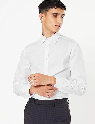 Image of Marks & Spencer Men's 3 Pack Regular Fit Easy Iron Long Sleeve Shirts