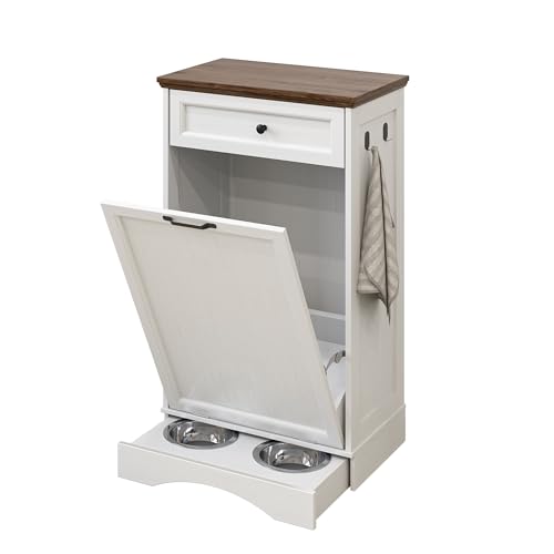 NEWOWNDS Tilt Out Trash Can Cabinet 10 Gallon Hidden...
