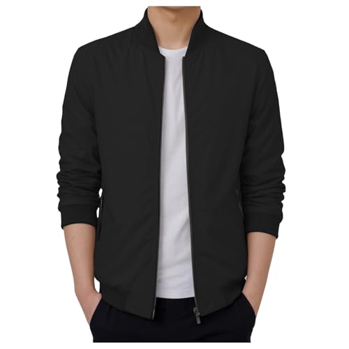 ジャンパー メンズ ライトジャケット 作業着 ウインドブレーカー 撥水 防風 野球 ブルゾン 軽量 薄手 大きいサイズ アウター 長袖 カジュアル ビジネス 無地 ビジネス バイクジャケット 秋 ゴルフウェア 登山(3XL/A-ブラック)