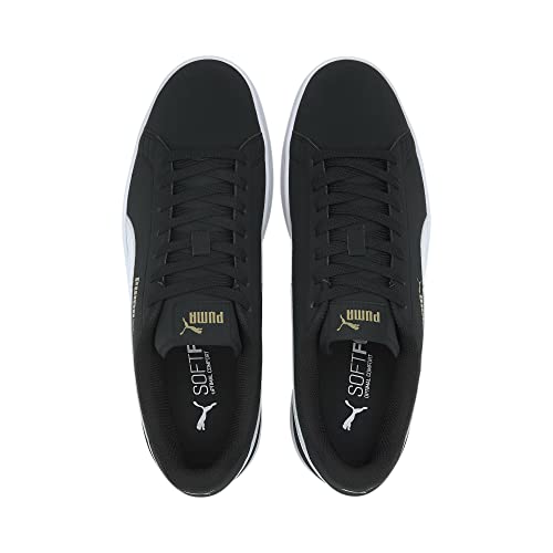 PUMA Smash v2 Buck, Baskets Mixte, Black White Team Gold, 42.5 EU