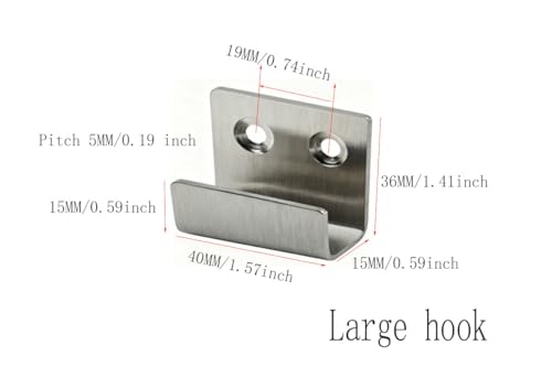 Image of 6 Pieces of Stainless Steel Tile Hanging Code Heavy Duty Wall Mounting Bracket, Photo Frame Wall Tile Hanger, Display Rack Steel Hook Buckle,Large Size