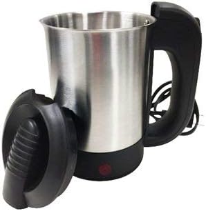 Narita Travel , Portable 120V/240V 0.5 L Hot Pot ,Domestic/International 0.5 Travel Stainless Steel Kettle By C&H Solutions