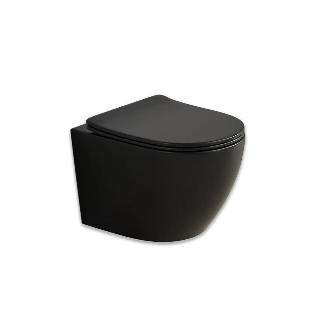 Kiamami Valentina WC Sospeso Ceramica Nero Opaco Folk