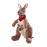 ET DOUCEUR : Jouet en peluche kangourou en peluche. Des coutures soignées sur chaque bord du tissu garantissent qu'il ne sera pas facilement arraché ou que les trous des yeux sont fixés pour garantir qu'ils resteront en place, même pour les enfants les plus coriaces.