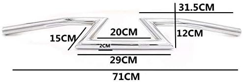 7/8" 22mm Universal Handlebar Drag Z Bar Tracker Chopper For CG125 GN Retro Vintage Cafe Racer CB (Chrome)