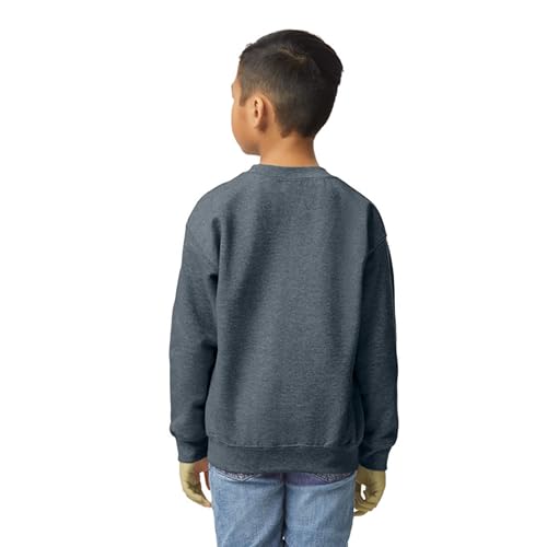 Gildan Unisex Child Fleece Crewneck Sweatshirt, Style G18000B, Dark Heather2