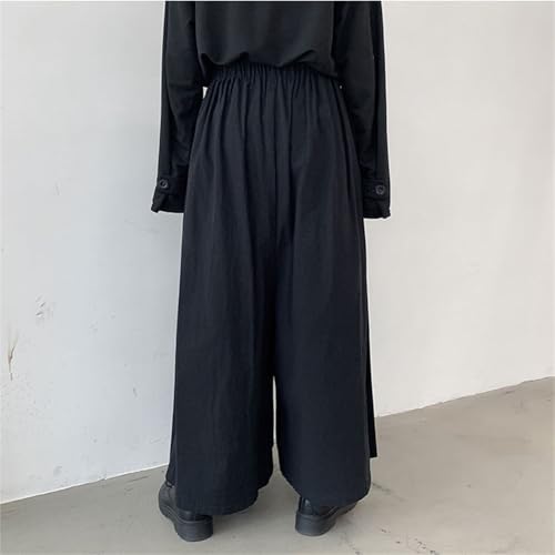 Samurai Casual Pants for Men, Kendo Uniform Pants Plus Size High Waist Wide Leg Trousers Japanese Samurai Kimono Hakama Pants4