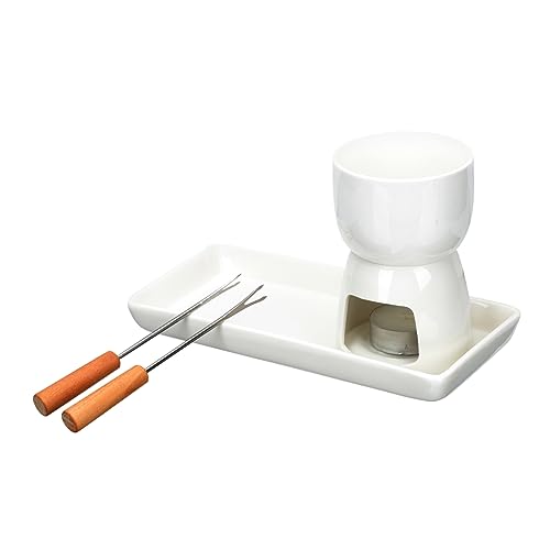 FUNOMOCYA Mini Fondue Pot Set Chocolate Fountain Fondue Supplies Butter Warmer for Cheese Candy Melting Ideal for Kitchen Random Color