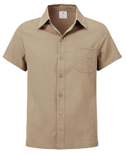 MoFiz Boys Short Sleeve Button Down Shirts Collared Beach Shirt2