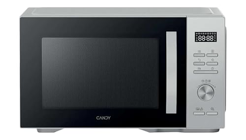 Candy CMGA31W8DLS Microondas con Grill, 31L, 900W-1500W, 5 Niveles de Potencia, 8 automenús, Bloqueo Infantil, Plato 31,5CM, Display Digital, Descongelación, Apertura Izquierda, Inox