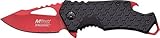 MTech USA MT-A882RD Spring Assist Folding Knife, Red Blade, Black Handle, 3-Inch Closed