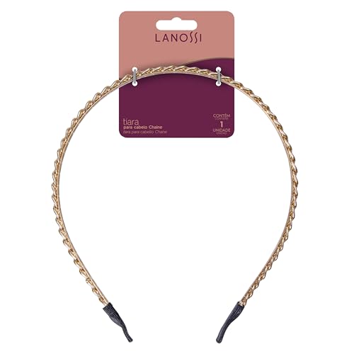 Tiara para Cabelo Modelo Chaine, Cor Gold, Lanosi.