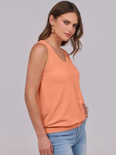 Image of ANRABESS Women Tank Tops Summer V Neck Sleeveless Casual Loose Fit Cute Cami Basic T Shirts Solid Tees 2026 Trendy Outfits