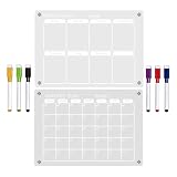 Acryl-Kalender, trocken abwischbar, wiederverwendbar, Monatsplaner, transparenter Wandkalender...
