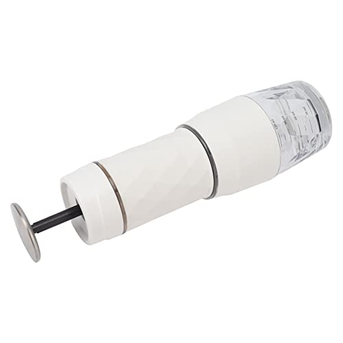 Fdit Caffettiera Portatile, Macchina da caffè Manuale Antiscivolo per Il Campeggio (Bianco)