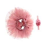 [TINEASUR] 女の子用チュールチュチュスカート ふんわり多デザイン 快適素材 ベビー トドラー誕生日パーティー向け 豆沙色