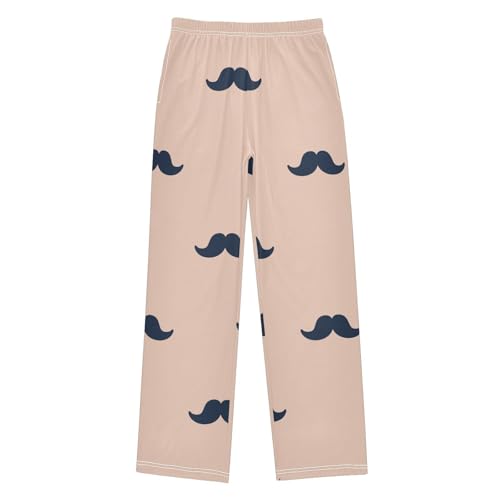 Moustache Boys Pants Boys Athletic Pants Long Pant for Boywith Pockets Wide-Leg Size 6-14Y