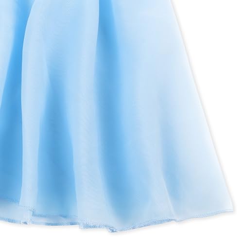 Image of EQSJIU Ballet Leotards for Girls with Removable Skirt Combo Tie Ruffle Sleeve Outfit