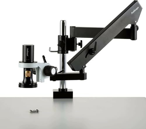 Image of AmScope - 1080p HDMI All-in-One Digital Microscope with Zoom Optics on Articulating Arm with Pillar - DM756H2D-APC