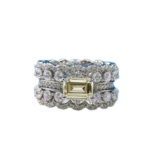 Diamant de carbone jaune YXWYXWA anti-ternissement en argent 925 pour femmes