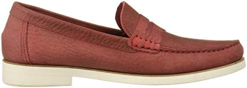 Driver Club USA Mens Leather Made in Brazil Rubber Sole Penny Loafer, red Buffalo Nubuck, 10.5 M US | Image 5