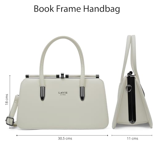 Image of Lavie Luxe Women's Book Dual Handle Frame Satchel Handbag | Satchel Bag for Work | Ladies Purse | Stylish Shoulder Bag | Gift For Women