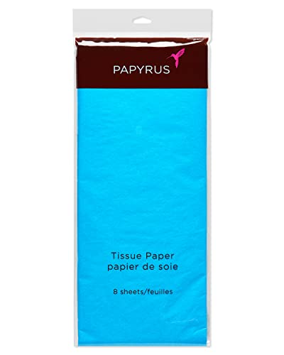 Image of Papyrus 8 Sheets 20 in. x 26 in. Turquoise Tissue Paper for Birthdays, Gift Bags, DIY, Crafting and Holidays