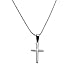 Sterling Silver Small Cross Pendant Cable Chain Necklace Italy, 14"