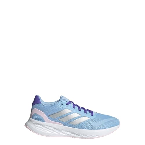 adidas Runfalcon 3.0 Shoes (Big Kid) Sneaker, Blue/Silver Metallic/Clear Pink, 5.5 US Unisex
