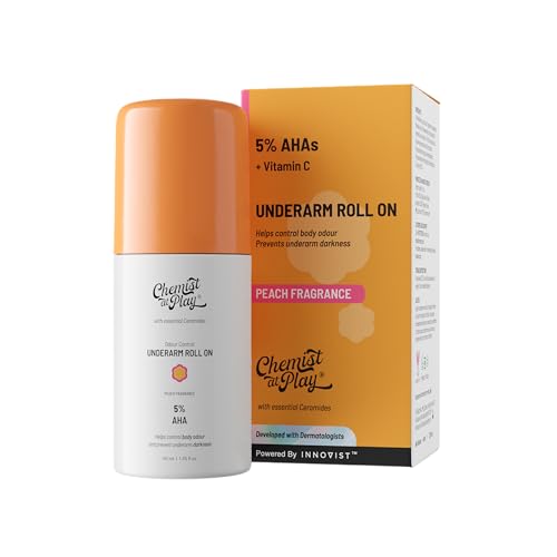 Image of Chemist at Play Underarm Peach Roll-On With 5% AHA, Lactic Acid & 1% Mandelic Acid 40Ml And at Play Underarm Roll-On With 5% AHA, Lactic Acid & 1% Mandelic Acid - 40Ml, Unisex