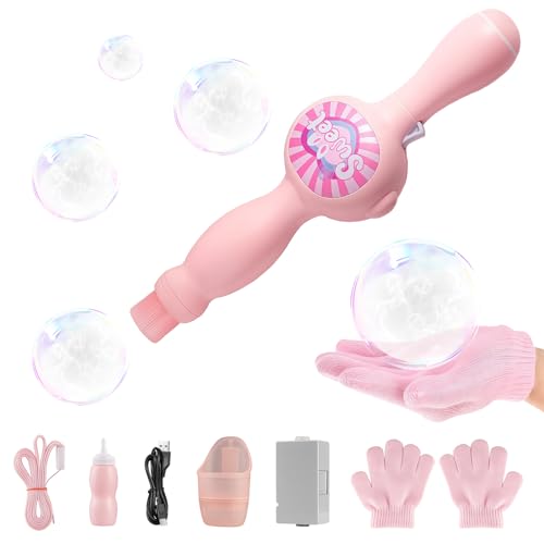 Baguette magique à bulles de brouillard élastique rose pour anniversaire et Noël