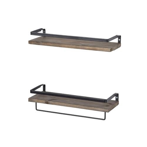 Support de Rangement Mural Compact avec Planches Épaisses en Bois Massif Résistant