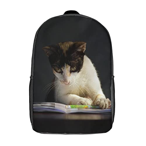 Sac à dos imprimé 3D chat idéal pour le collège et les sorties