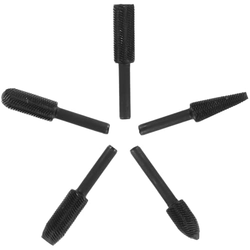 Alipis Lot de 5 set de Fraises Rotatives en Acier Noir pour Gravure et Sculpture sur Bois et Métal – Outils de Coupe Précis pour Atelier – Mèches Rotatives Multifonctions pour Finition