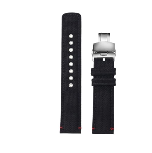 Correa de lona nailon y cuero 20mm de repuesto para Seiko y Timex