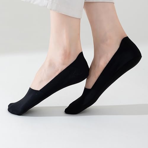 Image of No Show Socks Womens 6 Paris Ice Feeling Surface for Flats Loafers Footies Non Slip Low Cut Socks