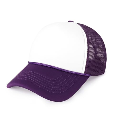 Image of CHOK.LIDS Classic Foam Trucker Hat Summer Mesh Rope Cap Solid Two Toned Blank Hat Mens Womens Adjustable Strap Light Weight